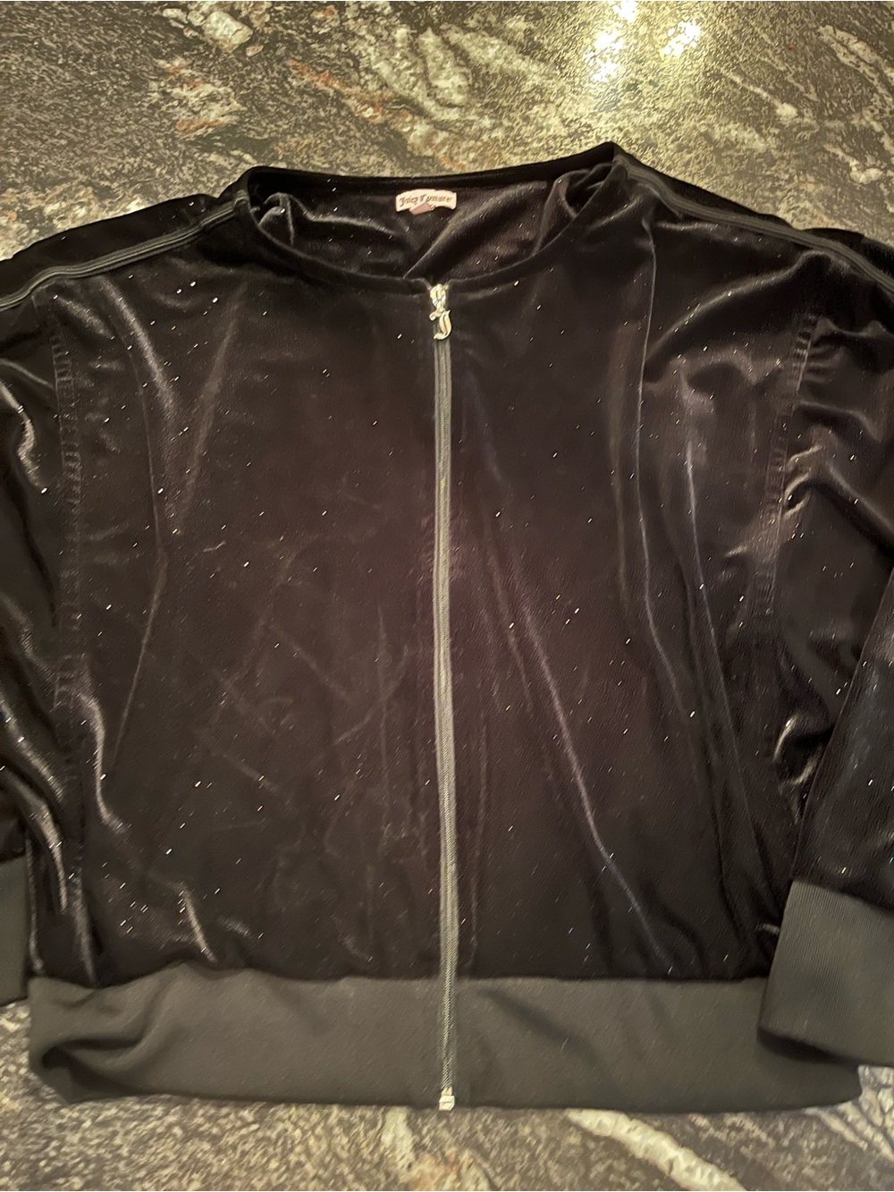 Juicy Couture Black Velour Zip up Jacket